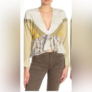 Free People Aloha State of Mind Small Long Sleeve Floral Boho Top